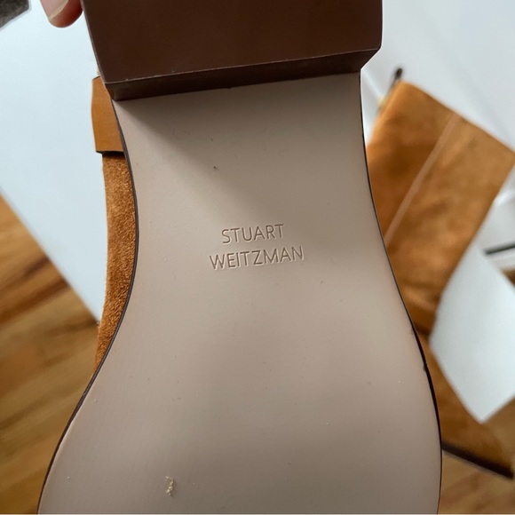 Stuart Weitzman Chestnut Cognac Suede Mid Calf Boots - Picture 9 of 11